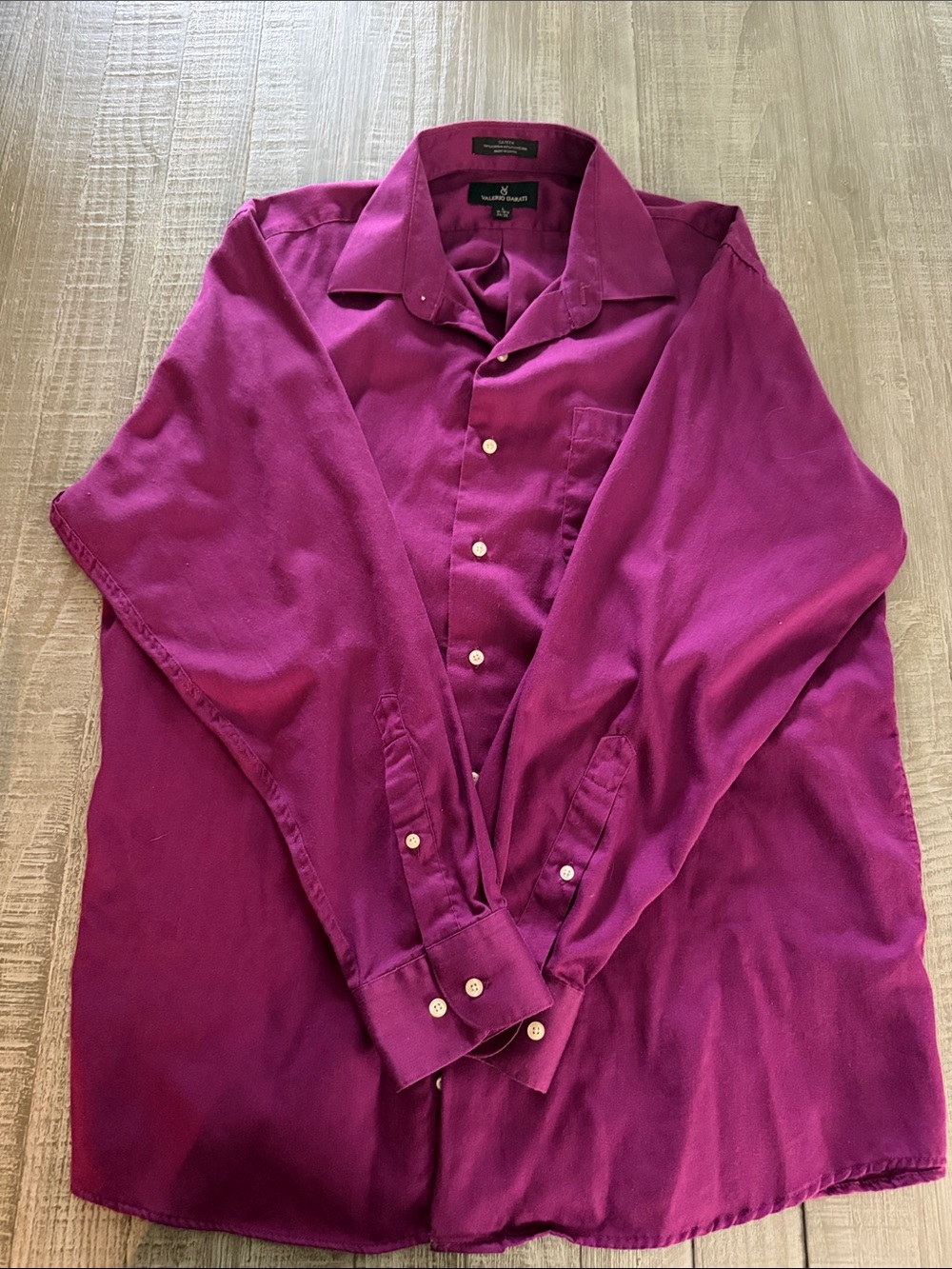 Men's Long-Sleeve Button-Down Shirt in Deep Magenta